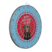 Schattige bruin labrador retriever dog happy birth dartbord (Voorkant Links)