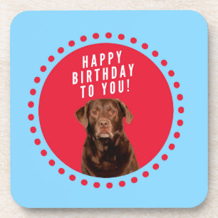 Schattige bruin labrador retriever dog happy birth drankjes onderzetter