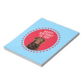 Schattige bruin labrador retriever dog happy birth notitieblok (Linkerzijde)