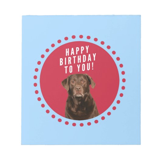 Schattige bruin labrador retriever dog happy birth notitieblok (Voorkant)