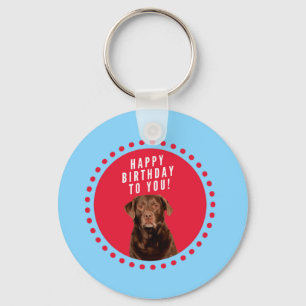 Schattige bruin labrador retriever dog happy birth sleutelhanger