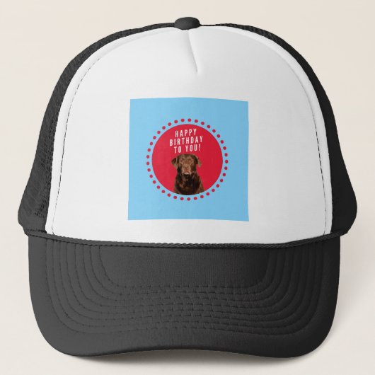 Schattige bruin labrador retriever dog happy birth trucker pet (Voorkant)