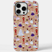Schattige Bruin Notenkraker Kerstpatroon Case-Mate iPhone Case (Achterkant)