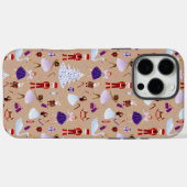 Schattige Bruin Notenkraker Kerstpatroon Case-Mate iPhone Case (Achterkant (horizontaal))