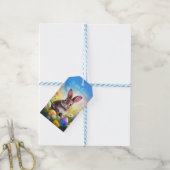 Schattige bruin paashaas Baby Bunny Cadeaulabel (Met Touw)