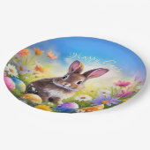 Schattige bruin paashaas Baby Bunny Papieren Bordje (Gekanteld)