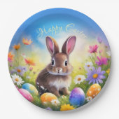 Schattige bruin paashaas Baby Bunny Papieren Bordje (Voorkant)