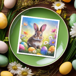 Schattige bruin paashaas Baby Bunny Servet