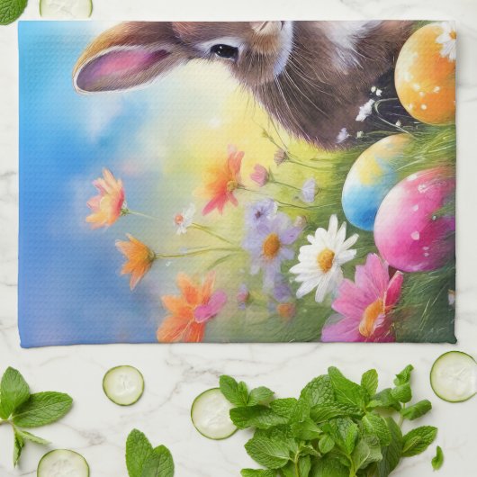 Schattige bruin paashaas Baby Bunny Theedoek (Gevouwen)