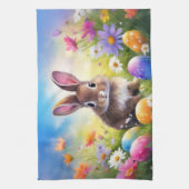 Schattige bruin paashaas Baby Bunny Theedoek (Verticaal)