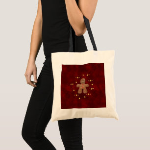Schattige bruin peperkoek man kerst tote bag