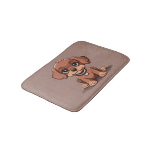 Schattige bruin puppy badmat