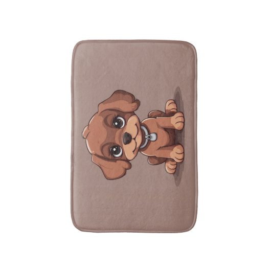 Schattige bruin puppy badmat (Voorkant Verticaal)