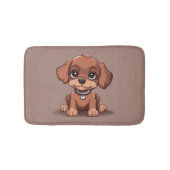 Schattige bruin puppy badmat (Voorkant)