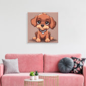 Schattige bruin puppy canvas afdruk (Insitu (Woonkamer))