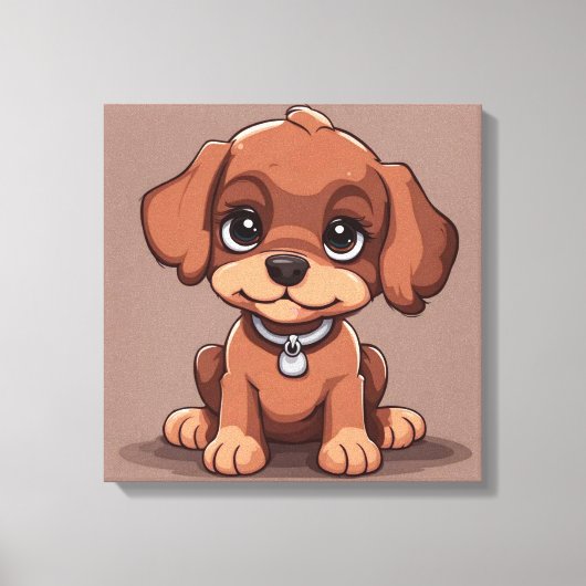 Schattige bruin puppy canvas afdruk (Voorkant)