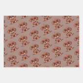 Schattige bruin puppy inpakpapier vel (Voorkant 3)
