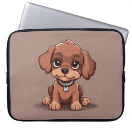 Schattige bruin puppy laptop sleeve