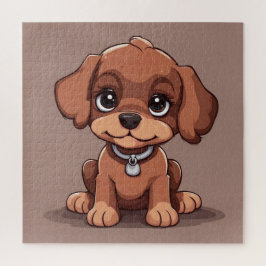 Schattige bruin puppy legpuzzel