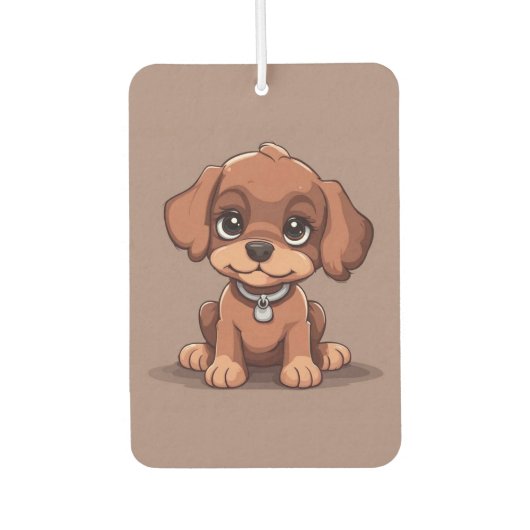 Schattige bruin puppy luchtverfrisser (Voorkant)