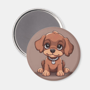 Schattige bruin puppy magneet