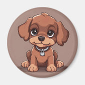 Schattige bruin puppy magneet (Voorkant)