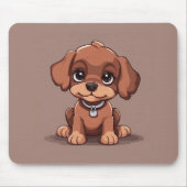 Schattige bruin puppy muismat (Voorkant)