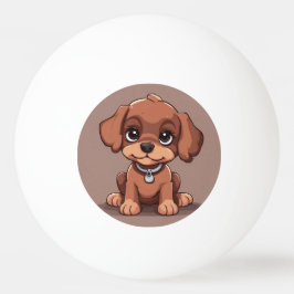 Schattige bruin puppy pingpongbal