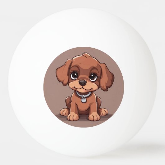 Schattige bruin puppy pingpongbal (Voorkant)
