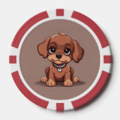 Schattige bruin puppy poker chips (Voorkant)