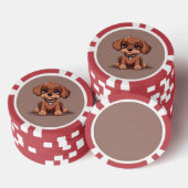 Schattige bruin puppy poker chips (Opstapeling)