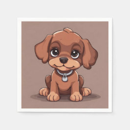 Schattige bruin puppy servet