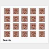 Schattige bruin puppy vierkante sticker (Vel)