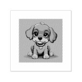 Schattige bruin puppy  zelfinktende stempel (Design)