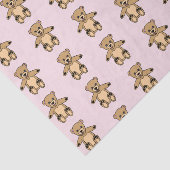 Schattige Bruin Teddy Bear voor Kinderen Roze Tissuepapier (Detail)