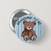 Schattige Bruin Teddybeer GRANDMA om te zijn Ronde Button 5,7 Cm (Voorkant /achterkant)