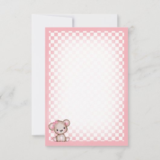 Schattige bruin teddybeer picknick Baby shower dan Bedankkaart (Achterkant)