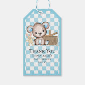 Schattige bruin teddybeer picknick Baby shower gun Cadeaulabel (Voorkant)