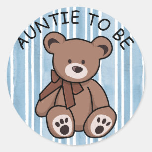 Schattige bruin teddybeer tante te zijn ronde sticker