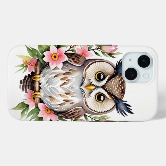 Schattige Bruin Uil iPhone / iPad hoesje (Achterkant (horizontaal))