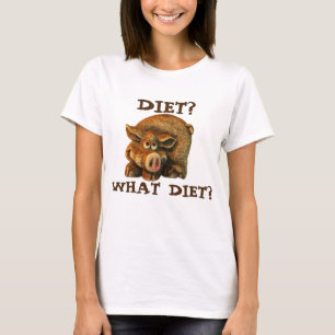 Schattige bruin varken zegt: "Dieet?" T-shirt