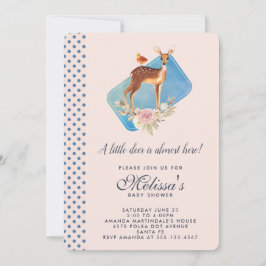 Schattige Bruin Waterverf Herten Baby shower Kaart