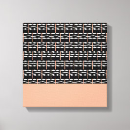 Schattige bruin, zwart en wit vet vierkantjes patr canvas afdruk