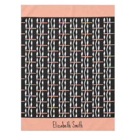 Schattige bruin, zwart en wit vet vierkantjes patr tafelkleed