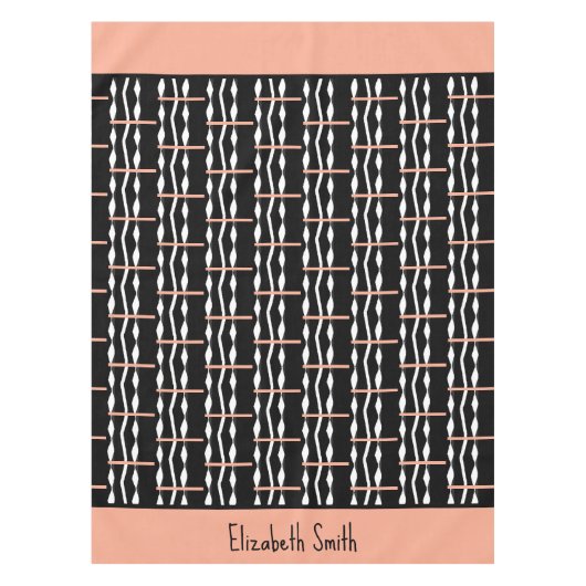 Schattige bruin, zwart en wit vet vierkantjes patr tafelkleed (Voorkant)