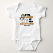 Schattige Bruin & Zwart Jesus Lamb Bijbelvers Romper (Voorkant)