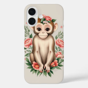 Schattige bruine aap  iPhone 16 hoesje