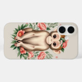 Schattige bruine aap Case-Mate iPhone case (Achterkant (horizontaal))