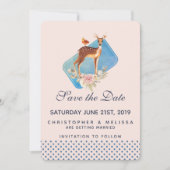 Schattige bruine aquarel herten bruiloft met rusti save the date (Voorkant)