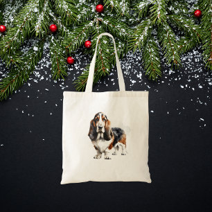 Schattige bruine Basset Hound tas/huisdieren Tote Bag